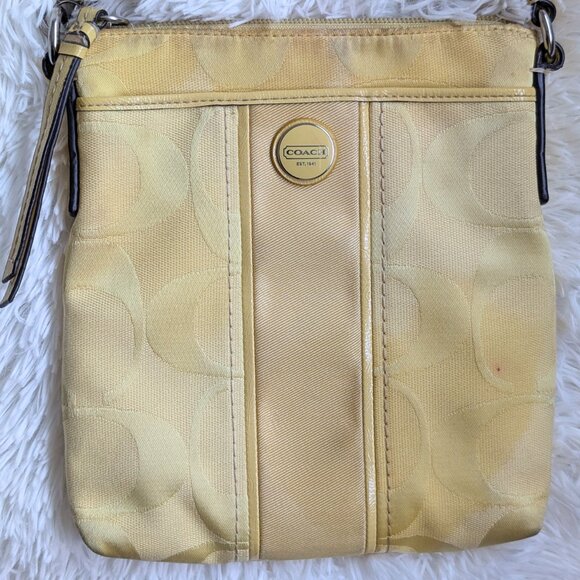 Coach, Monogram C Crossbody Bag, Butter Yellow - Picture 3 of 12